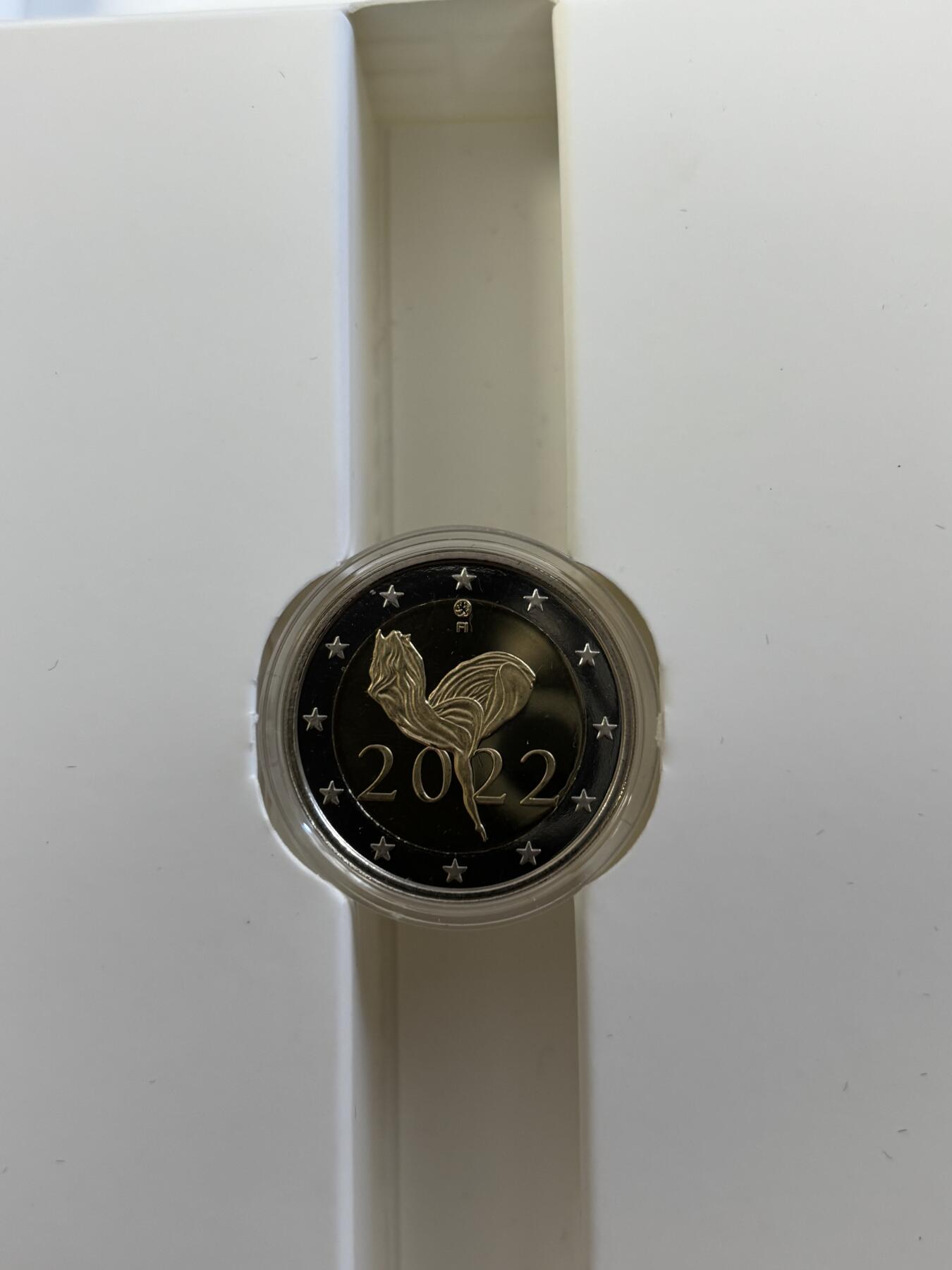 第184期拍卖 芬兰2022年国家芭蕾舞 100 年2欧精制双金属币