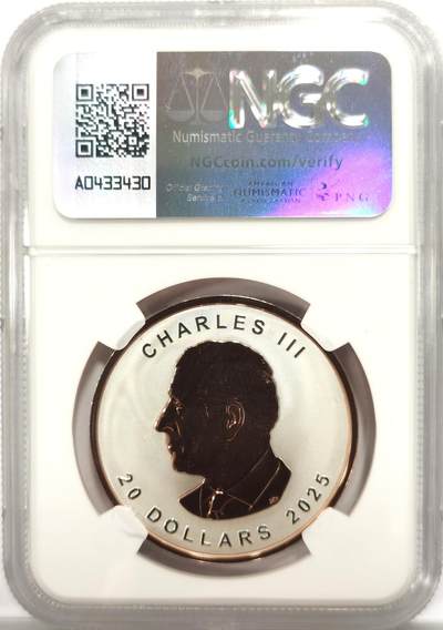 博洋堂世界钱币拍卖第150期（全场包邮） NGC REVERSE PF69 加拿大2025年枫叶反向精制1盎司银币，带原盒证