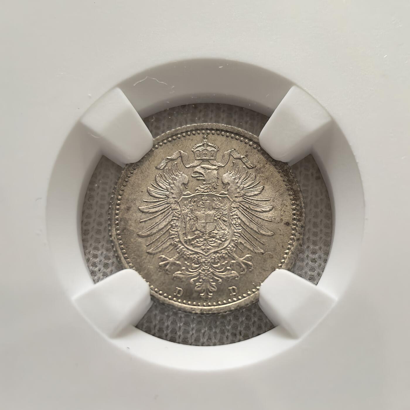 道一币馆币章第一百五十八场 NGC MS65 普鲁士德国1876年20芬尼银币