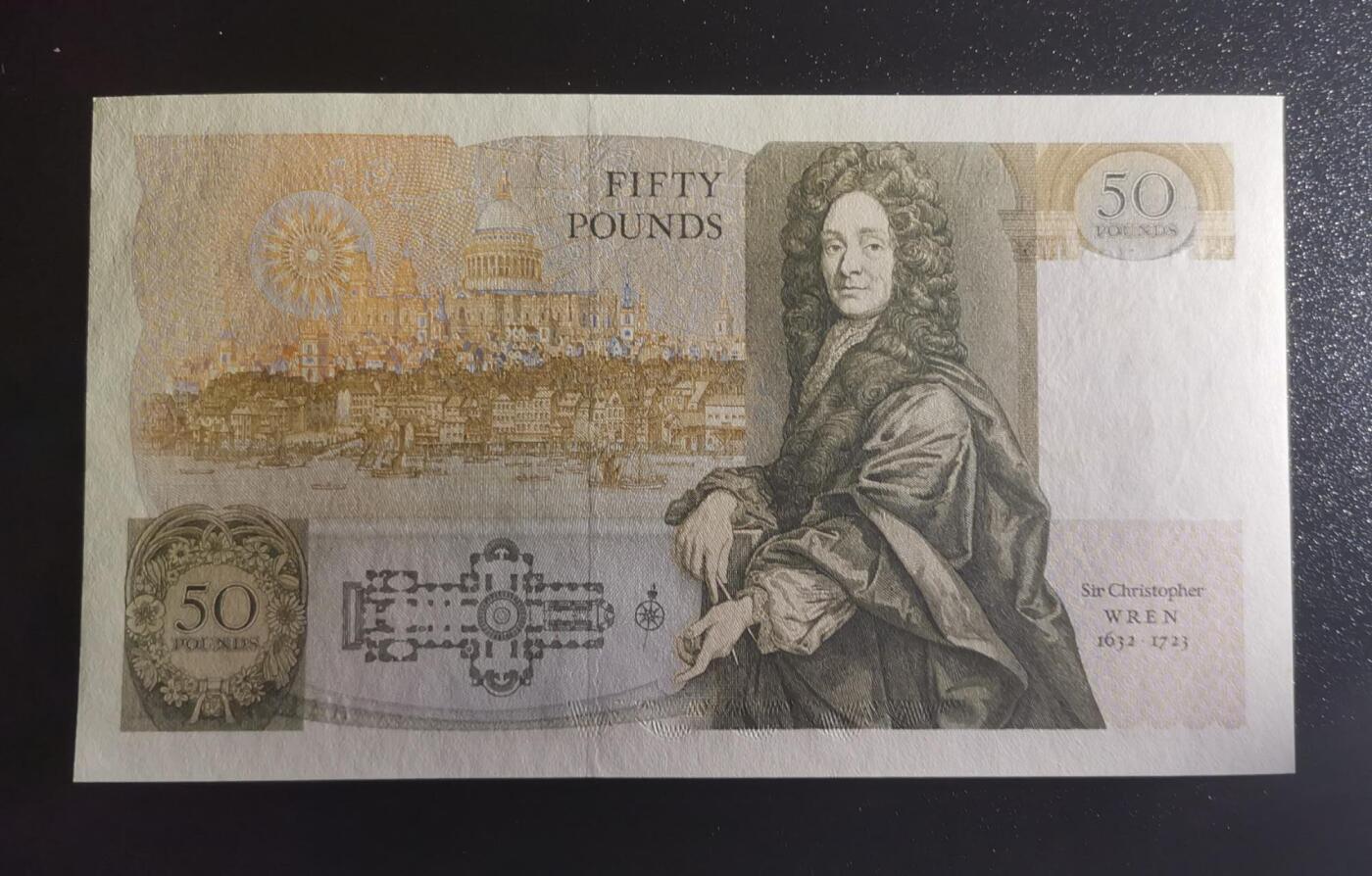 《艾美收藏》第223期-12.7周日外币畅拍 英国D序列1981年A冠50镑最高值UNC/UNC-无4有荧光 D.H.F. Somerset签名 Pick#381a