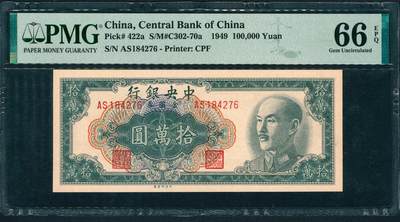 上海炎玺拍卖 玺润山河 第三场  - 1949中央銀行拾萬圆