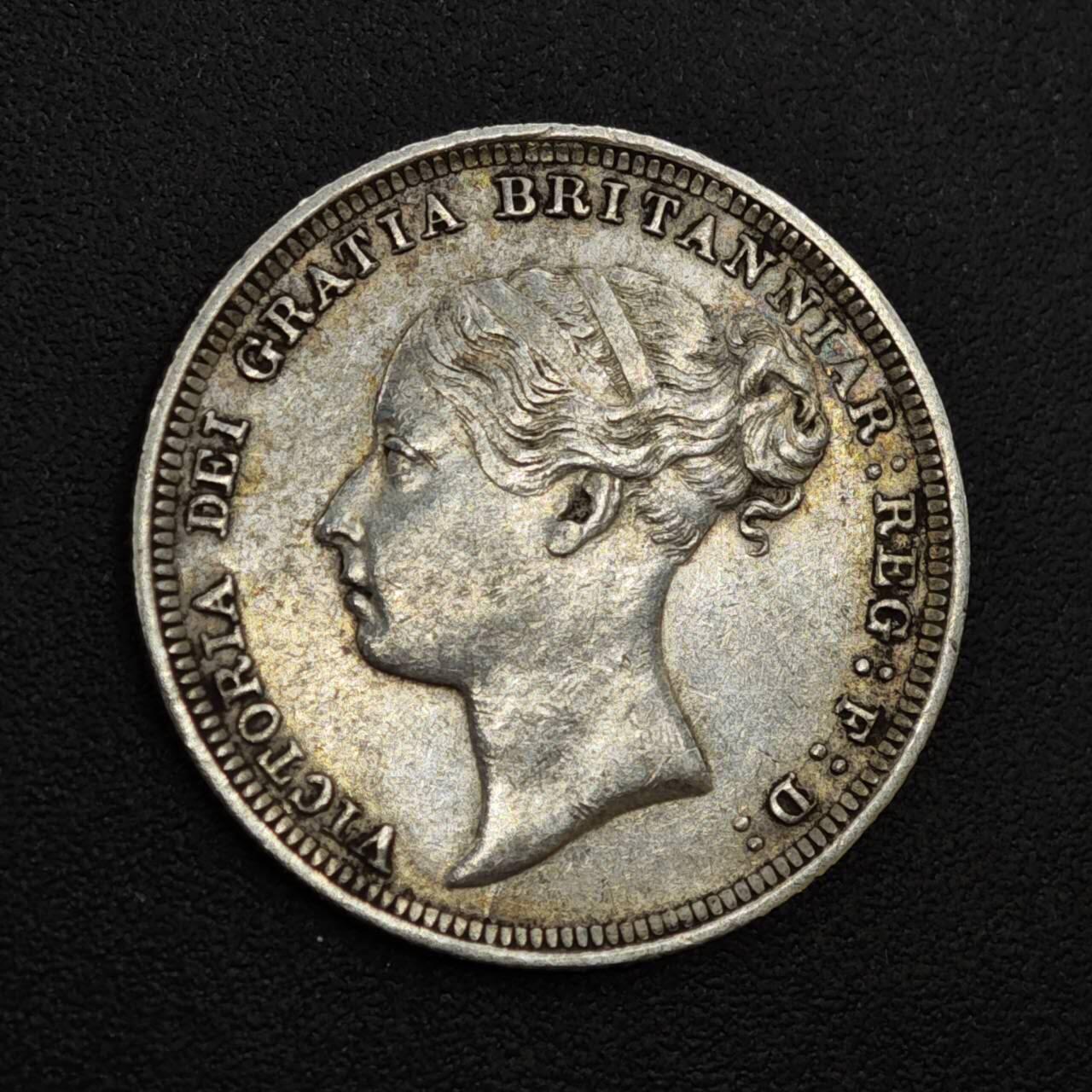 【淘币小摊】实时拍第八百一十九拍   散币场   满百包邮可预留二周 每周一统一发货   英国1885年维多利亚6便士银币