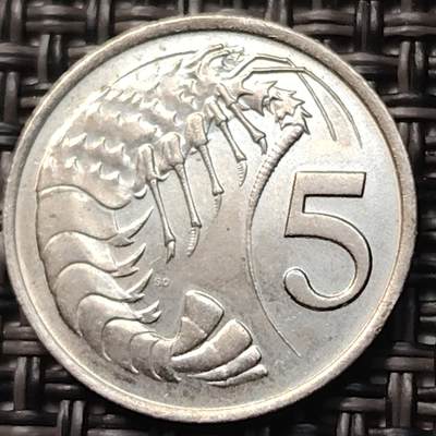 布加迪🐬～世界钱币(上海)🌾第 263 期 /  各国套币和散币 - 开曼群岛 1987年 5分