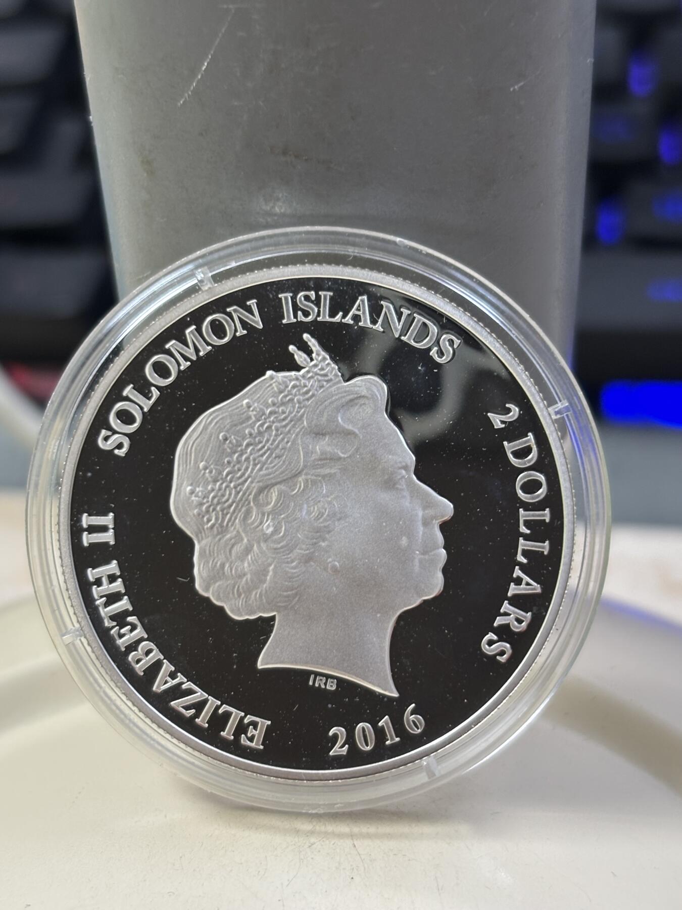 第184期拍卖 所罗门2016年古埃及系列荷伦赫布金戒指彩色银币，999银银价166，12克