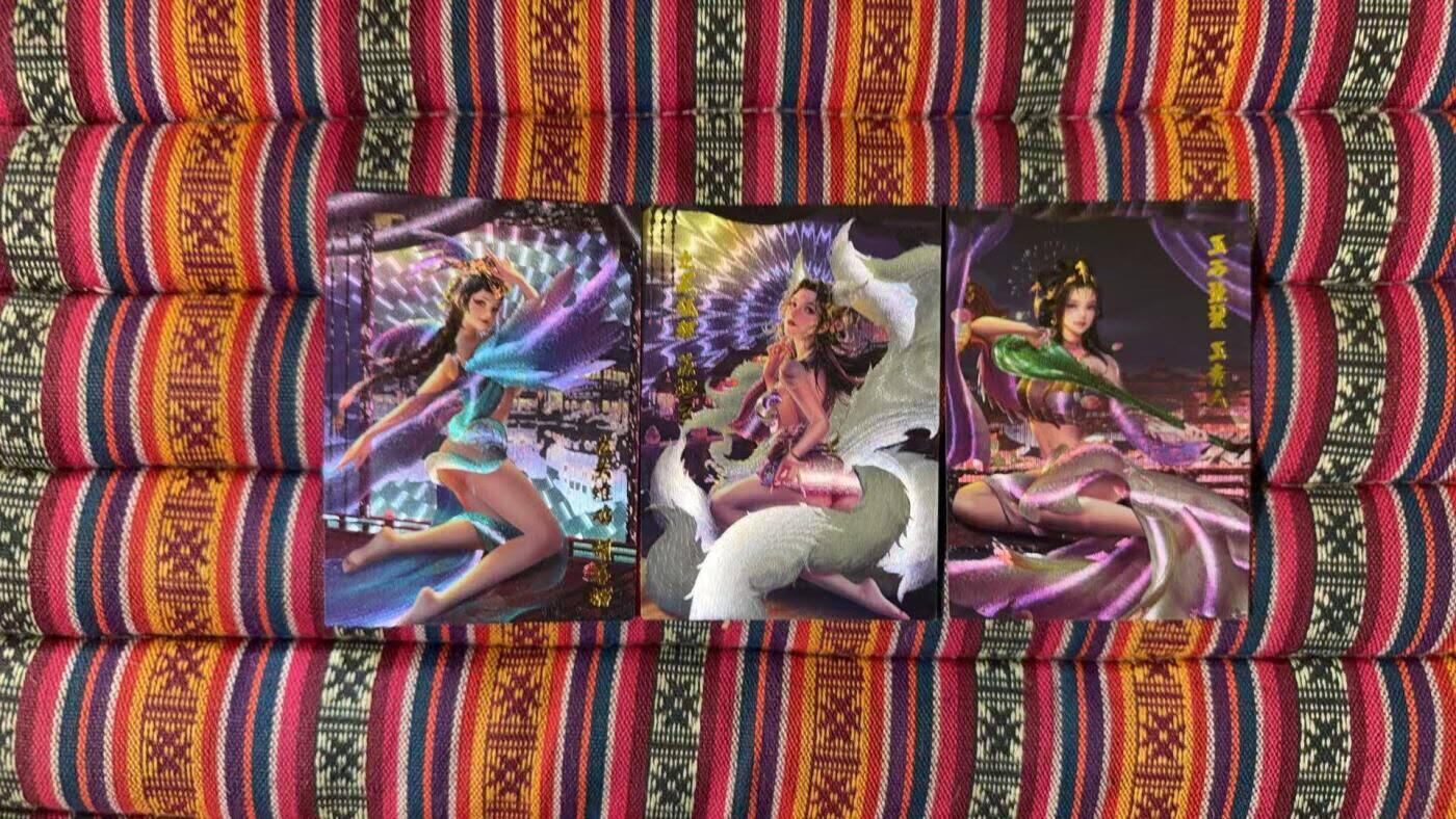 光影卡牌第26期，各家亲签，各家套卡，持续收拍品 封神三妖粗闪3张