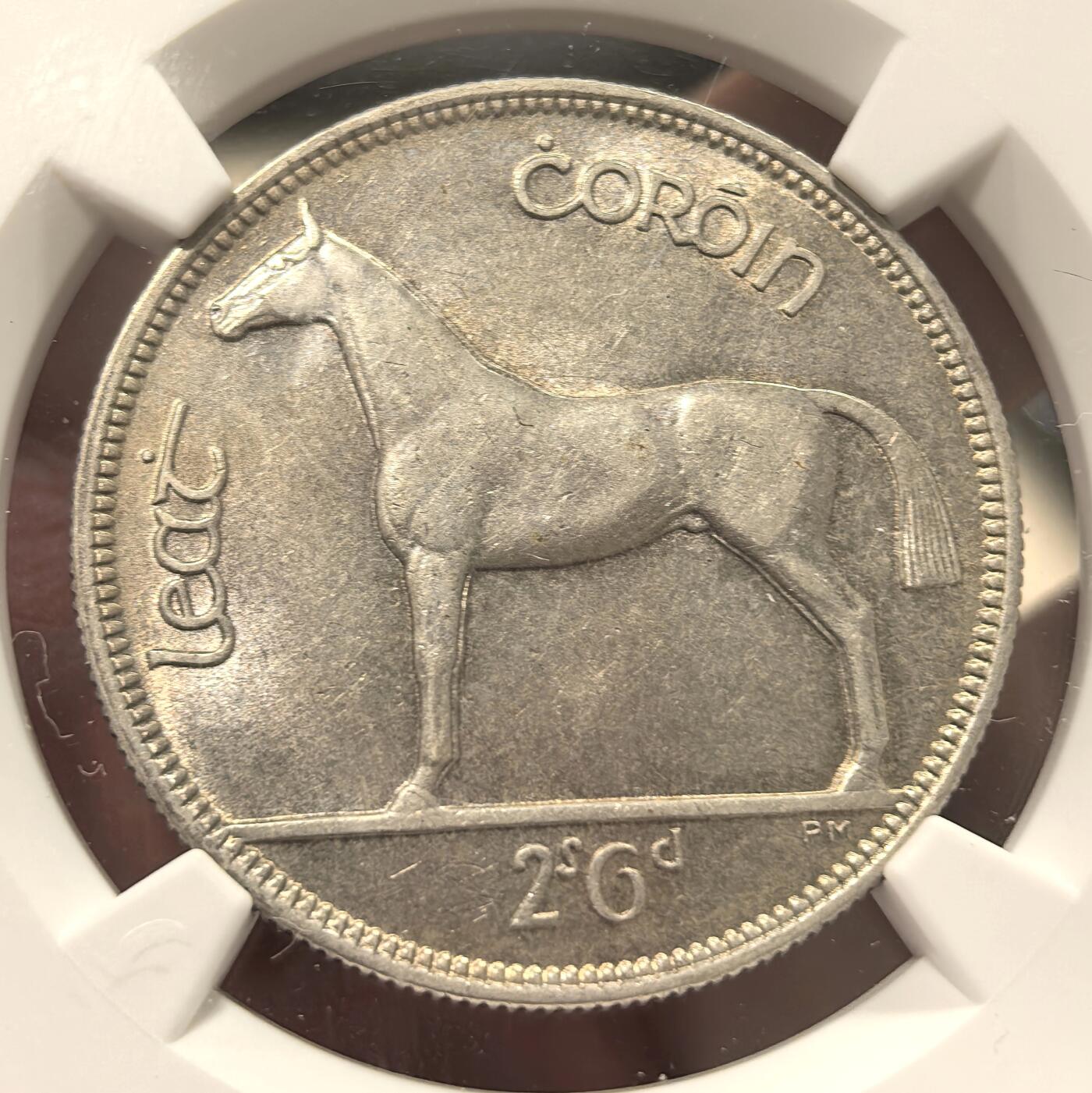 博洋堂世界钱币拍卖第150期（全场包邮） NGC MS63 爱尔兰1928年马半克朗，爱尔兰首年套的主币，麦稀奇已经很久没拍过了，63的好分数，原光带淡彩好品相，爱尔兰玩家必备