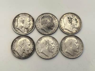 博洋堂世界钱币拍卖第150期（全场包邮） 英属印度1905-06年爱德华七世1卢比银币6枚一组