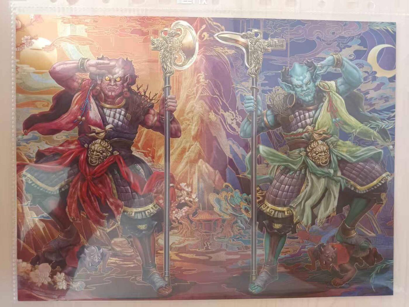 龙虎卡牌六六场 （无佣金，周六结拍，欢迎送拍） A4粗闪海报 卡玩帕克 封神天下 顺风耳千里眼