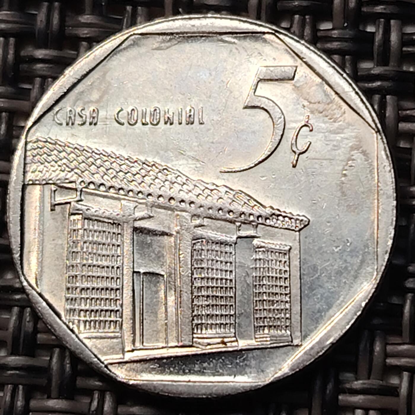 布加迪🐬～世界钱币(上海)🌾第 263 期 /  各国套币和散币 古巴🇨🇺 1998年 5分外汇币 镀镍钢