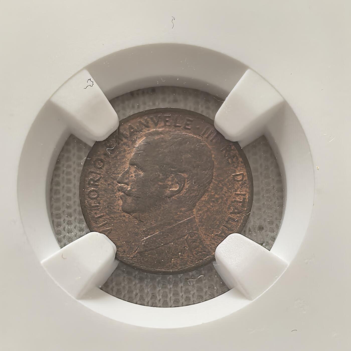 道一币馆币章第一百五十八场 NGC MS62 意大利1915年建国百年10分铜币