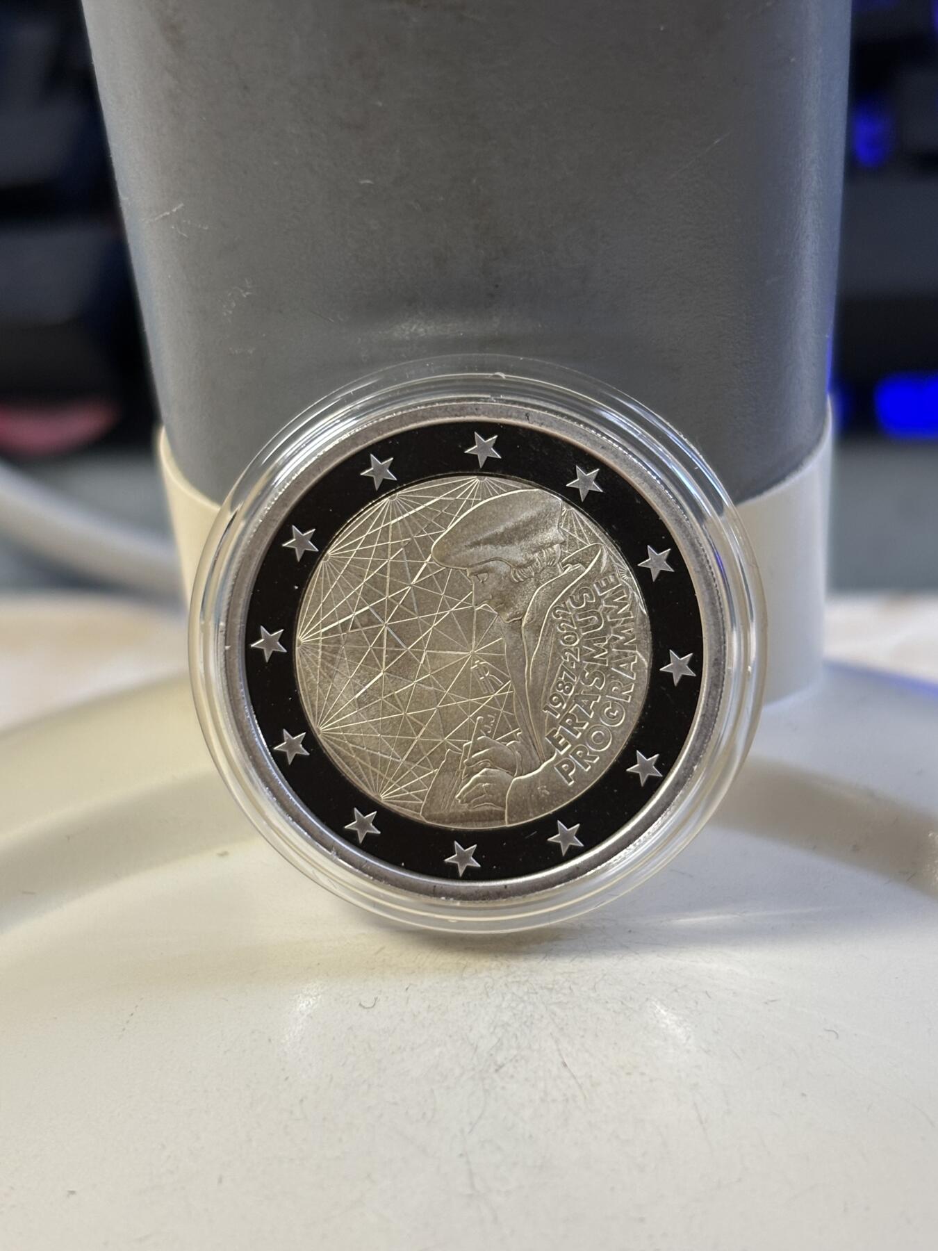 第184期拍卖 意大利2022年伊拉斯谟计划35周年精制纪念币，发行10000枚