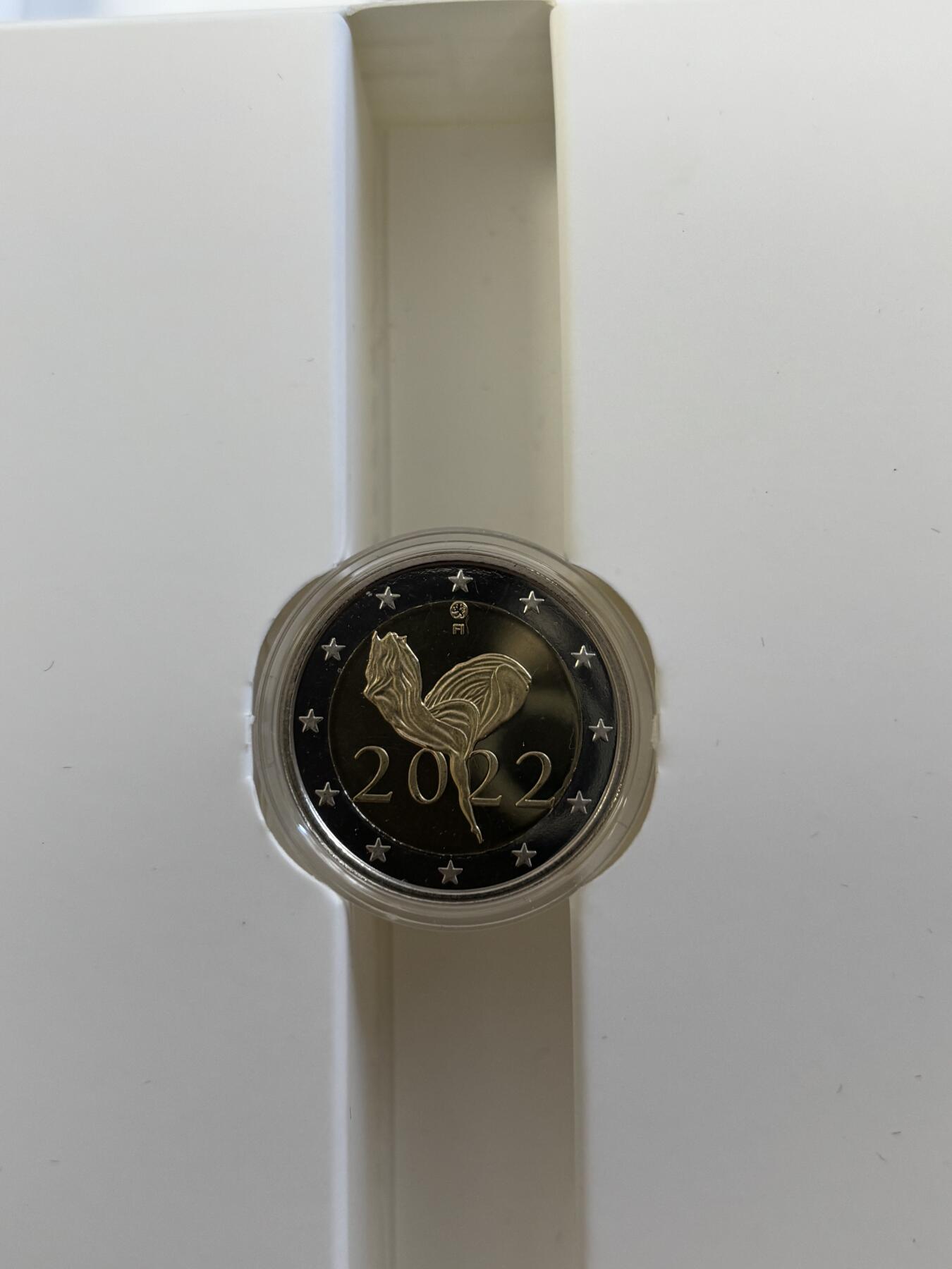 第184期拍卖 芬兰2022年国家芭蕾舞 100 年2欧精制双金属币