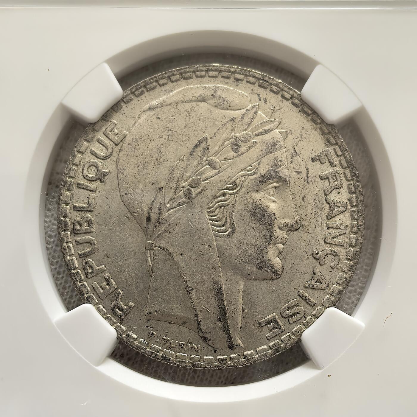 道一币馆币章第一百五十八场 NGC MS61 法国1938年谷物女神20法郎银币