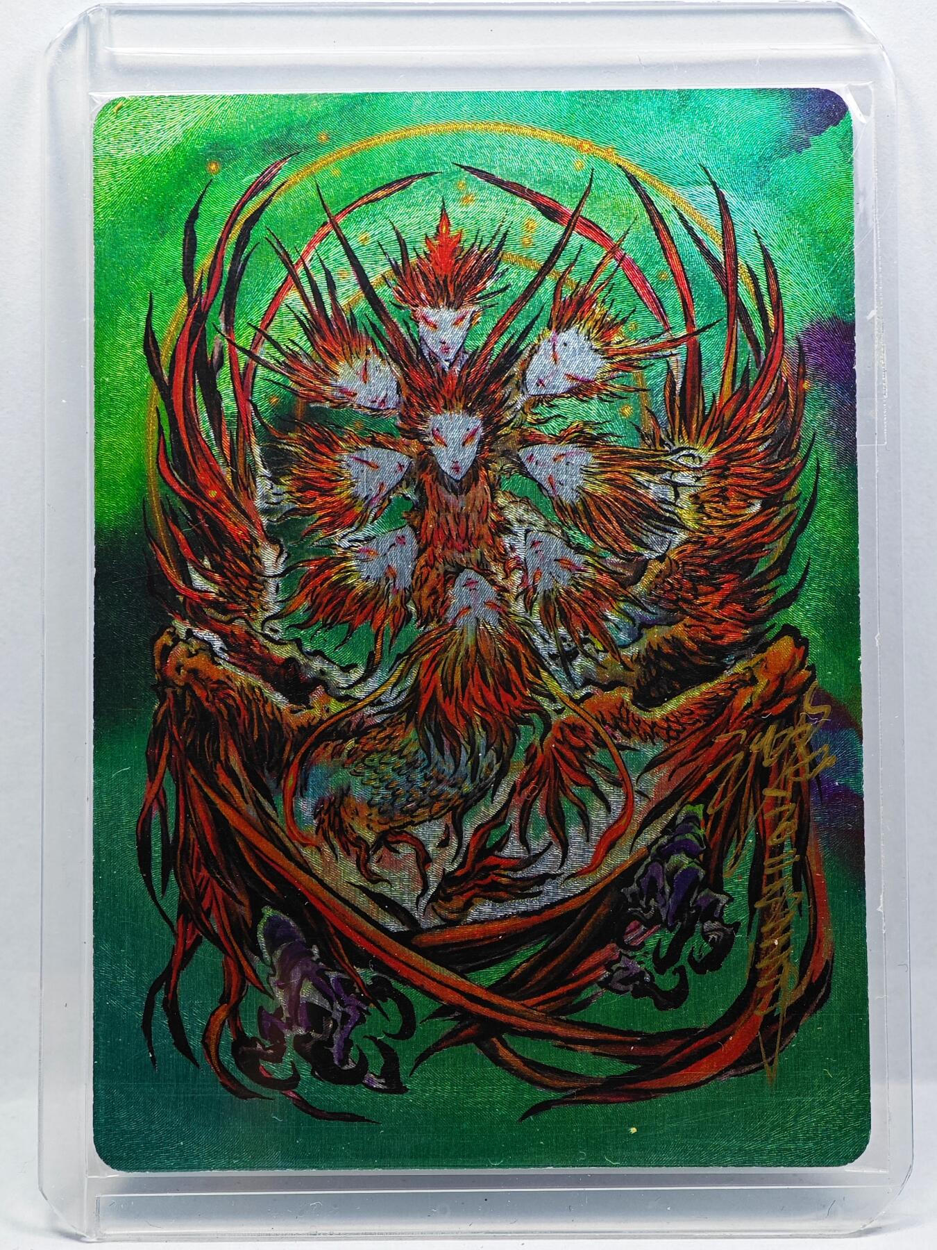 白泽拍卖卡牌手绘专场第29期（忽有故人心上过，回首山河已是秋） 2024 启读文化 山海经 九凤  沈鑫亲签 粗闪 卡夹封装