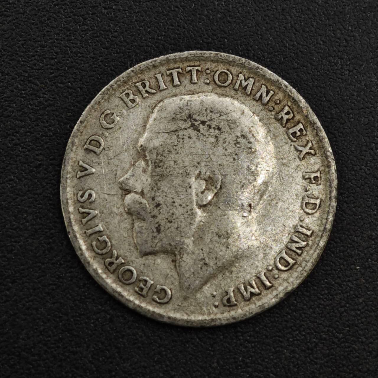 【淘币小摊】实时拍第八百一十九拍   散币场   满百包邮可预留二周 每周一统一发货   英国1918年乔治五世3便士银币