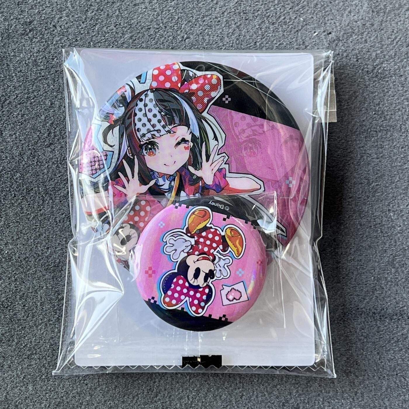 锦色铺子的潮玩拍第六期🌸🌸   森罗万象 Disney 徽章收藏卡 米妮一大一小 两个