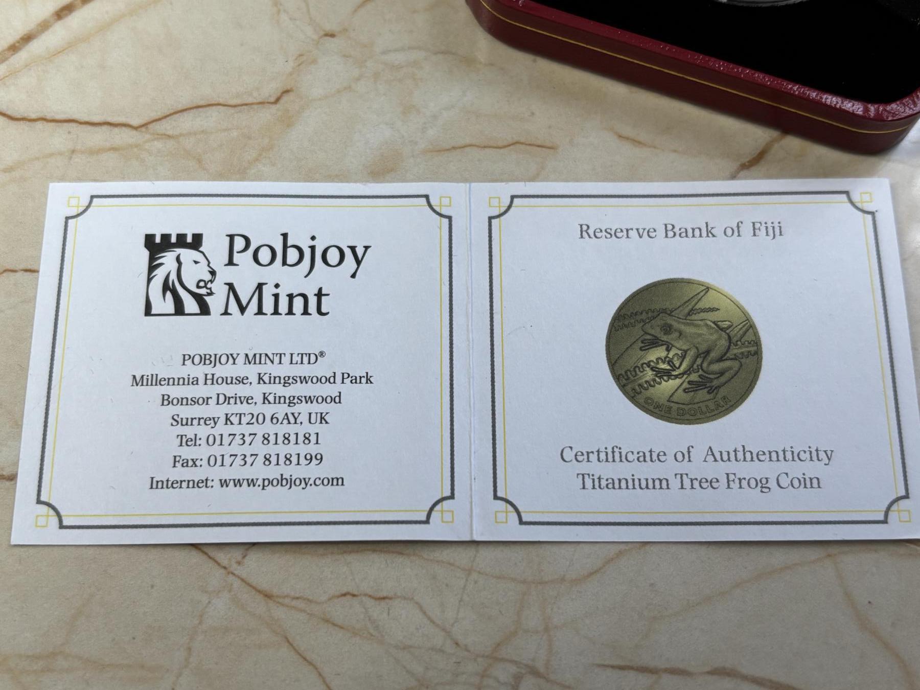 第184期拍卖 斐济2018年动物系列树蛙黄色纯钛纪念币