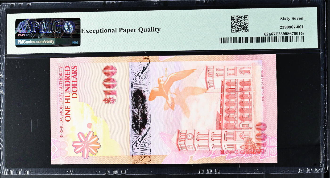 【Blue Auction】世界纸币精拍第759期——18级TOP拍卖/信誉/品质/专业/高效💫  【洋葱冠 123阶梯小号】百慕大 2009年100元 PMG67EPQ