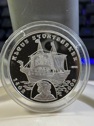 第184期拍卖 - 贝宁2002年航海人物100法郎精制纪念银币，999银，19.95克