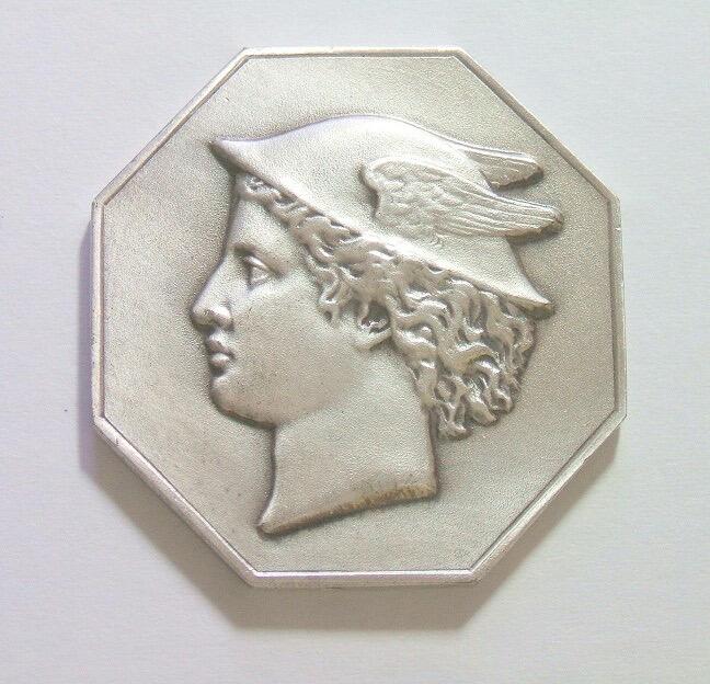 【银】法国1809年小飞侠女神 高浮雕精制八角银币章 35MM 19.5克