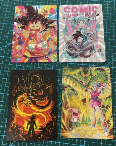 龙虎卡牌六六场 （无佣金，周六结拍，欢迎送拍） - 粗闪4张 奇点卡牌  龙珠系列