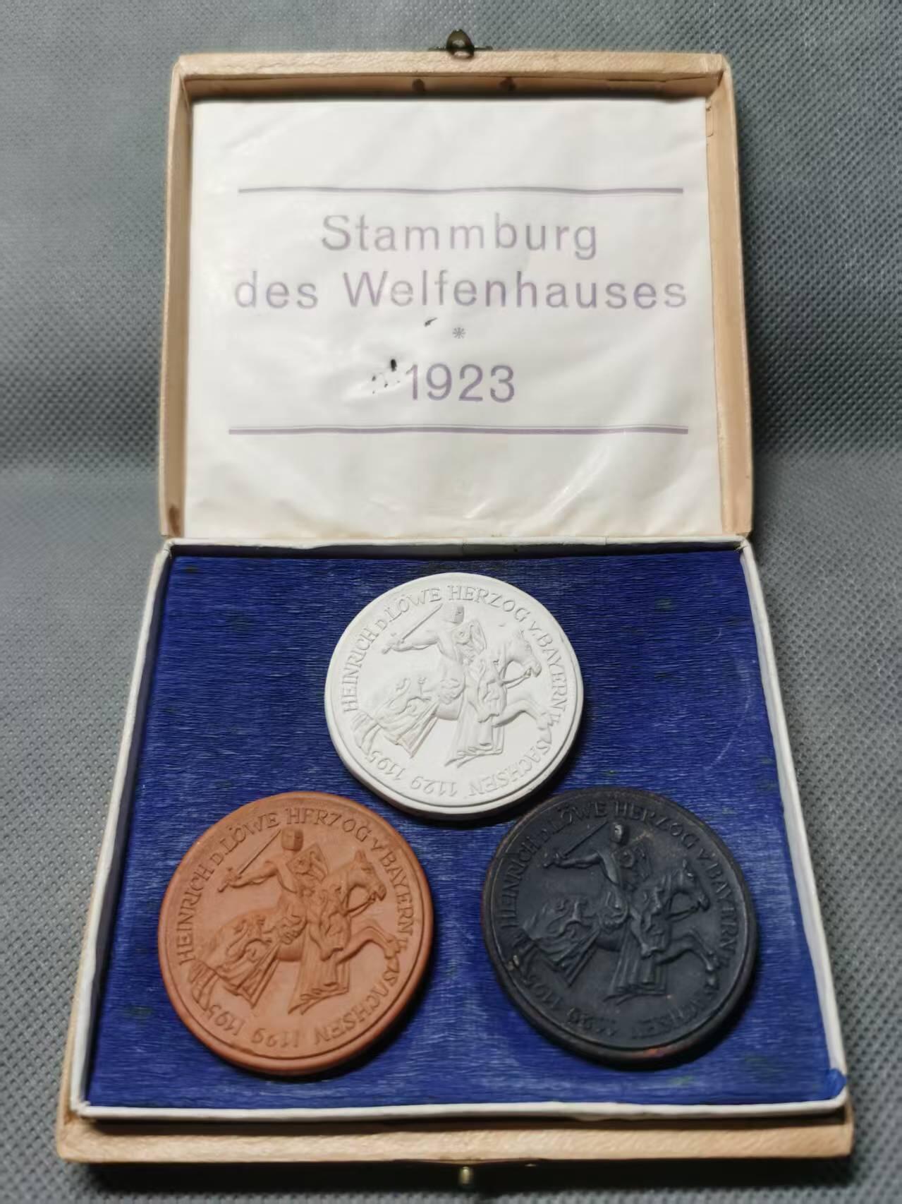 七河·世界钱币杂件水晶矿标小拍（总第30期） 藏家出品X577 巴伐利亚陶制纪念章（原盒） 1923年 