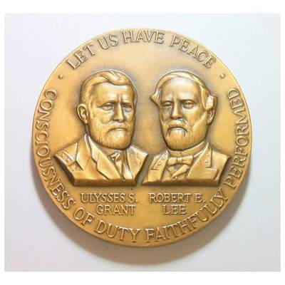 【艺术】美国艺术大章 南北战争双方统帅 罗伯特李+格兰特将军 高浮雕精制超大铜章 65MM 139克 - 【艺术】美国艺术大章 南北战争双方统帅 罗伯特李+格兰特将军 高浮雕精制超大铜章 65MM 139克