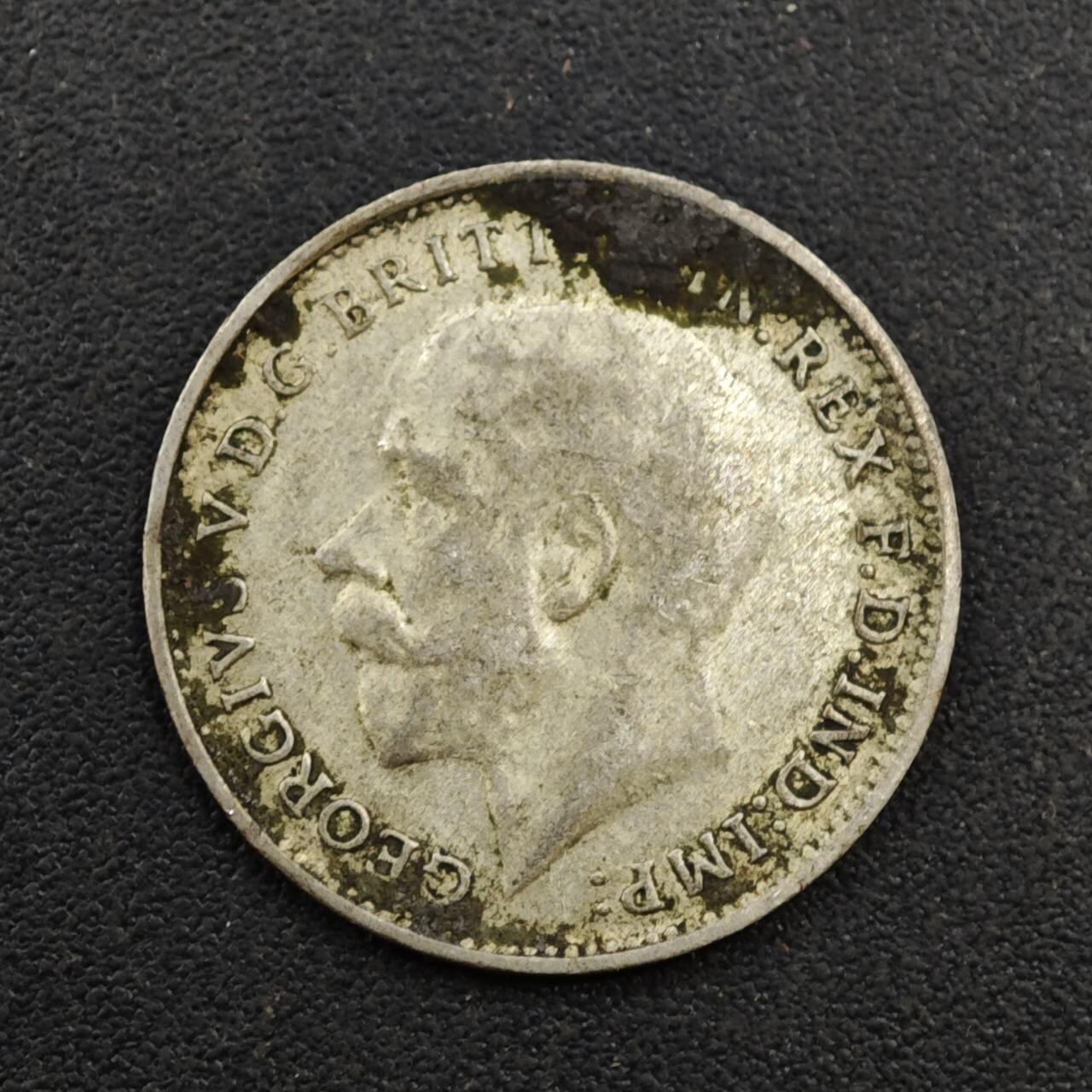 【淘币小摊】实时拍第八百一十九拍   散币场   满百包邮可预留二周 每周一统一发货   英国1921年乔治五世3便士银币