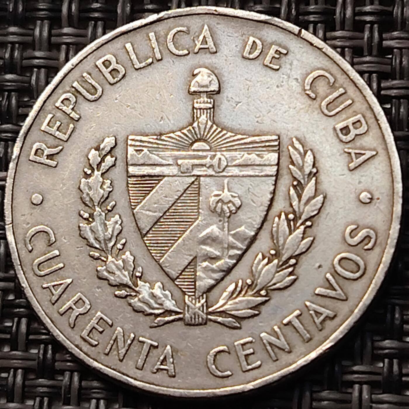 布加迪🐬～世界钱币(上海)🌾第 263 期 /  各国套币和散币 古巴🇨🇺 1962年 40分 28.2mm 卡斯特罗头像