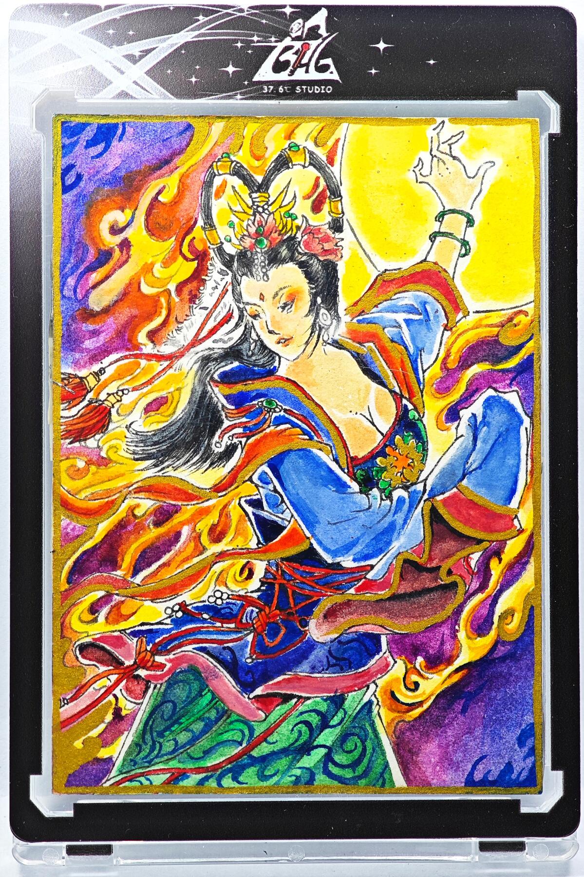 白泽拍卖卡牌手绘专场第29期（忽有故人心上过，回首山河已是秋） 2024 林白鹭手绘卡 嫦娥  林白鹭亲签 卡砖封装