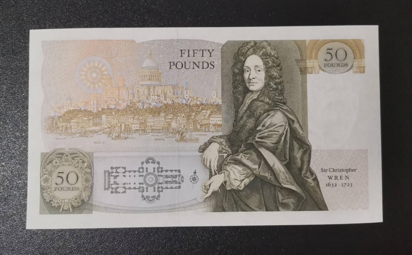 《艾美收藏》第223期-12.7周日外币畅拍 英国D序列1981年A冠50镑最高值UNC/UNC-无4有荧光 D.H.F. Somerset签名 Pick#381a