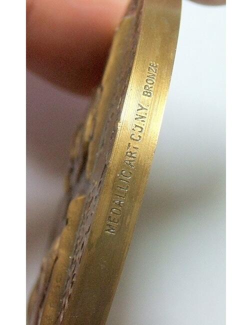 【艺术】美国艺术大章 南北战争双方统帅 罗伯特李+格兰特将军 高浮雕精制超大铜章 65MM 139克