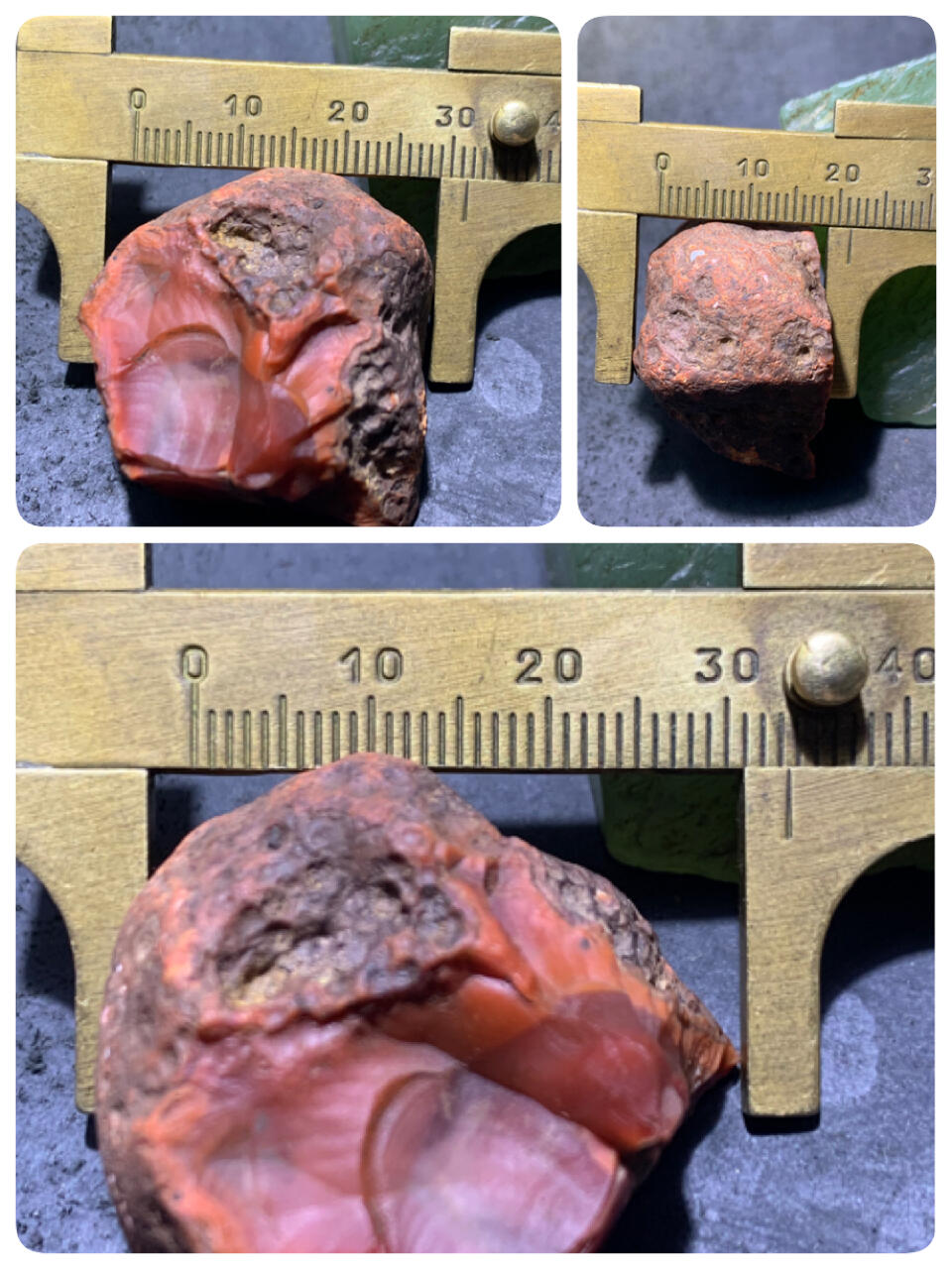 精美原皮柿子红冻料南红玛瑙原石一颗