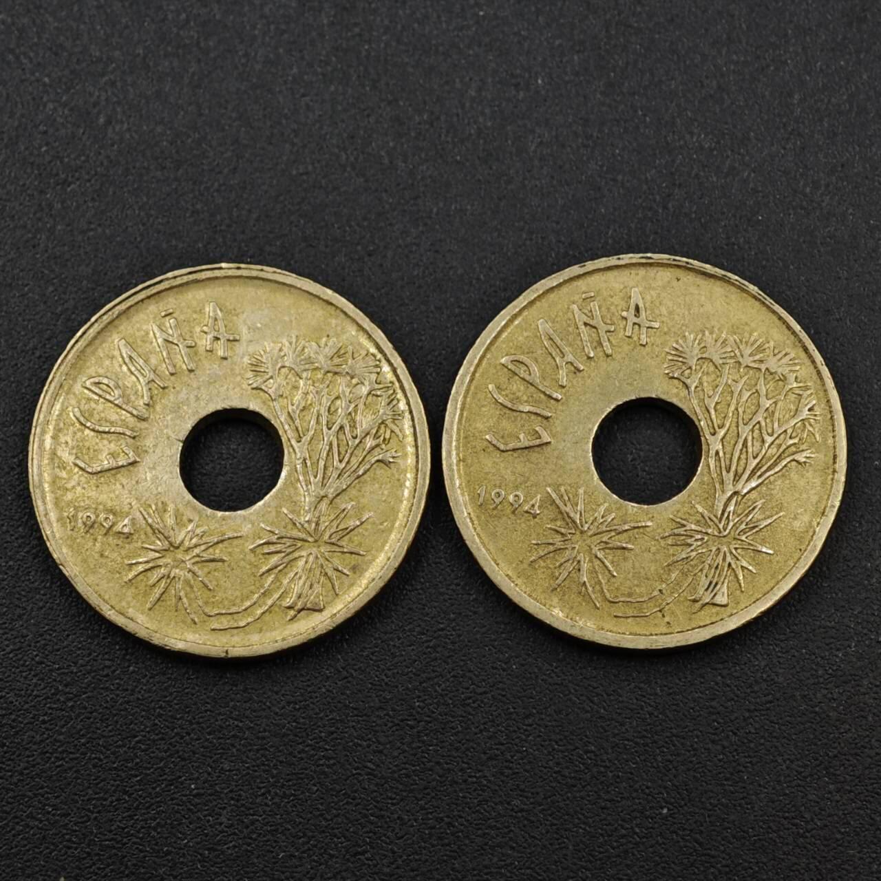 【淘币小摊】实时拍第八百一十九拍   散币场   满百包邮可预留二周 每周一统一发货   西班牙1994年25比赛塔2枚