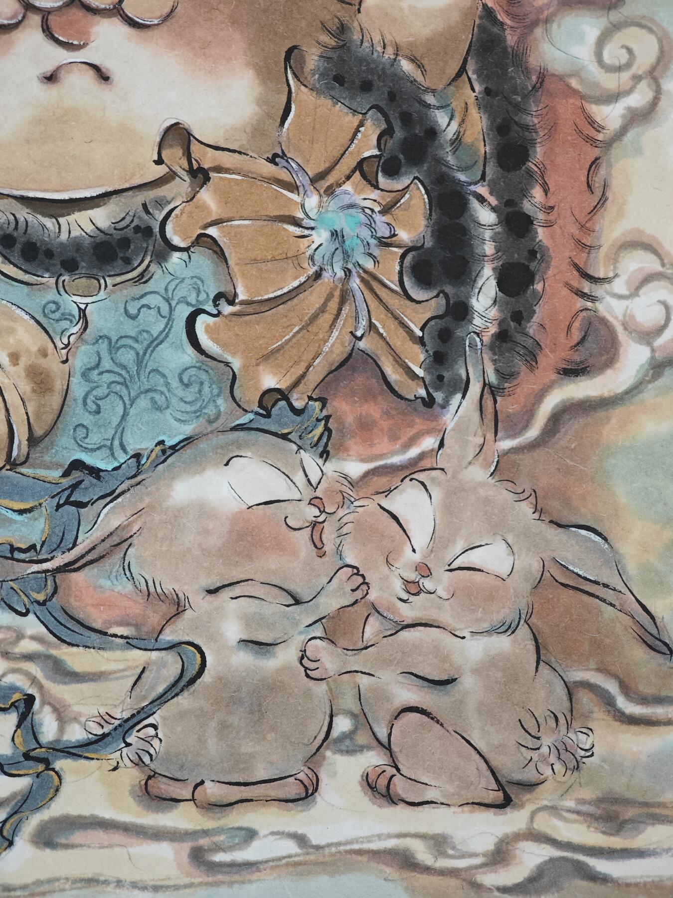 白泽拍卖卡牌手绘专场第29期（忽有故人心上过，回首山河已是秋） 2025 曾令羽手绘画 舞狮猫 尺寸：19cm*25.5cm  曾令羽亲签