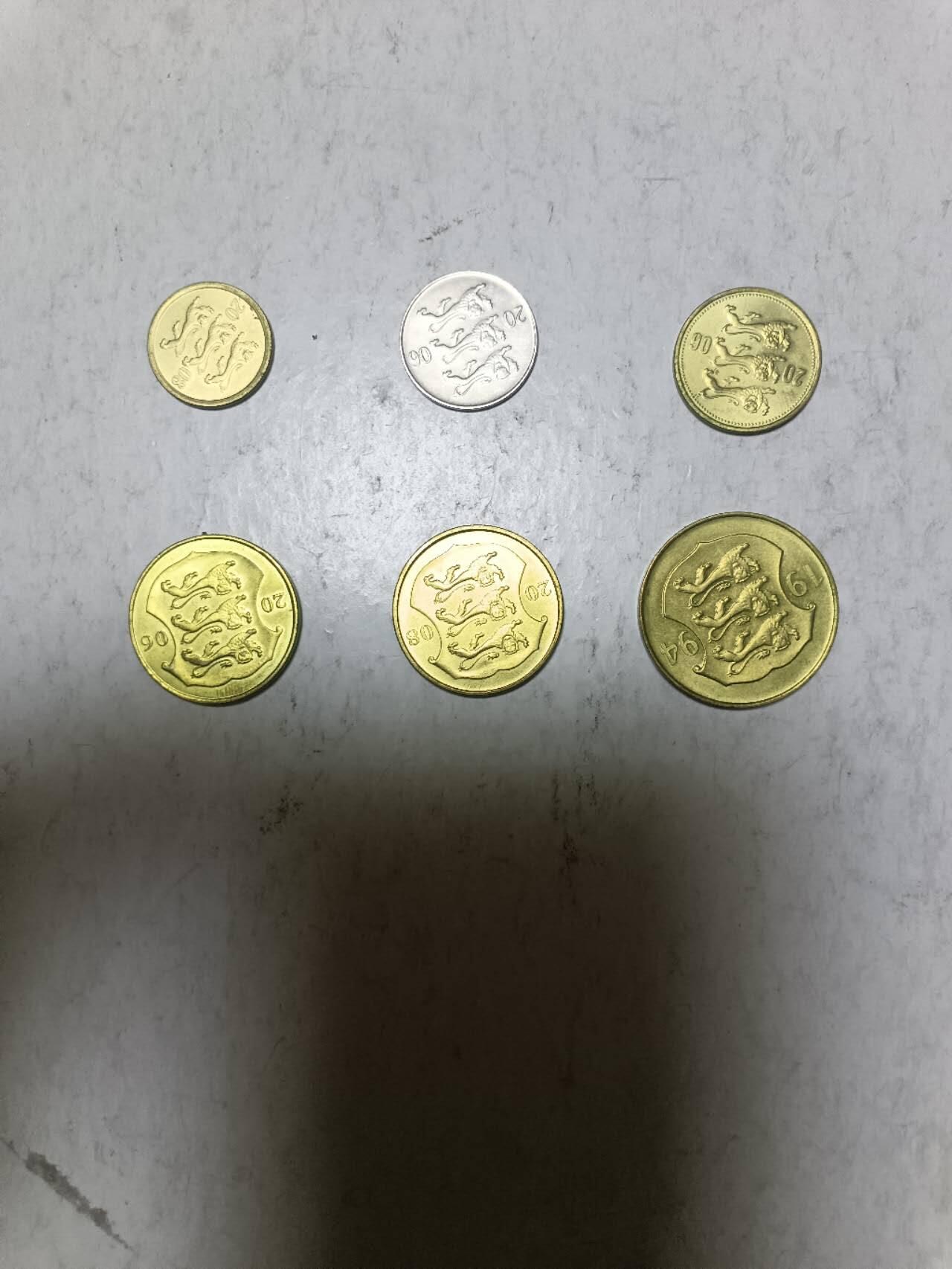 【20251209】非全新纸币和硬币第311场 爱沙尼亚6枚硬币不同版本