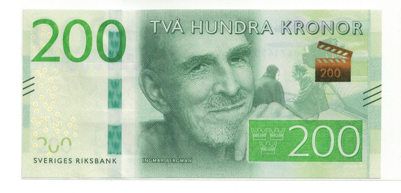 《艾美收藏》第223期-12.7周日外币畅拍 瑞典2015年200克朗UNC尾63 导演英格玛·柏格曼