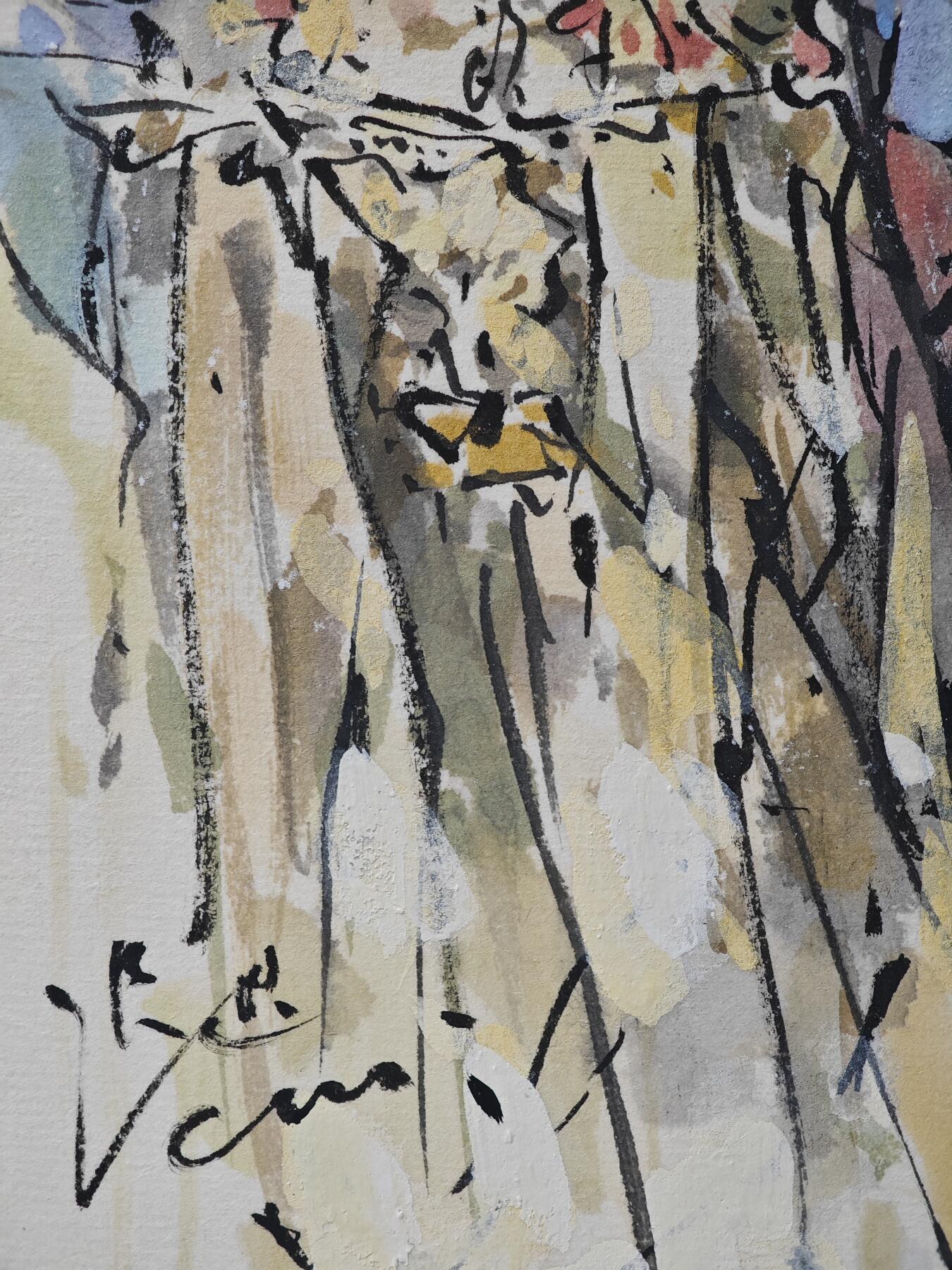 白泽拍卖卡牌手绘专场第29期（忽有故人心上过，回首山河已是秋） 2025 迟迟手绘小画 尺寸：8.5cm*25cm  迟迟亲签