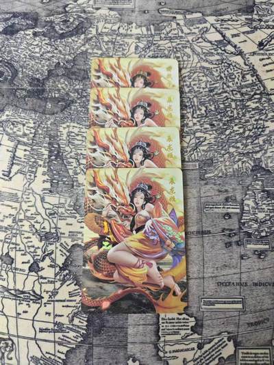 光影卡牌第26期，各家亲签，各家套卡，持续收拍品 - 青鸾辰龙姬金彩卡，一套4张含特