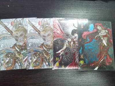 光影卡牌第26期，各家亲签，各家套卡，持续收拍品 - 卡萃文创粗闪4张2猴＋2美女