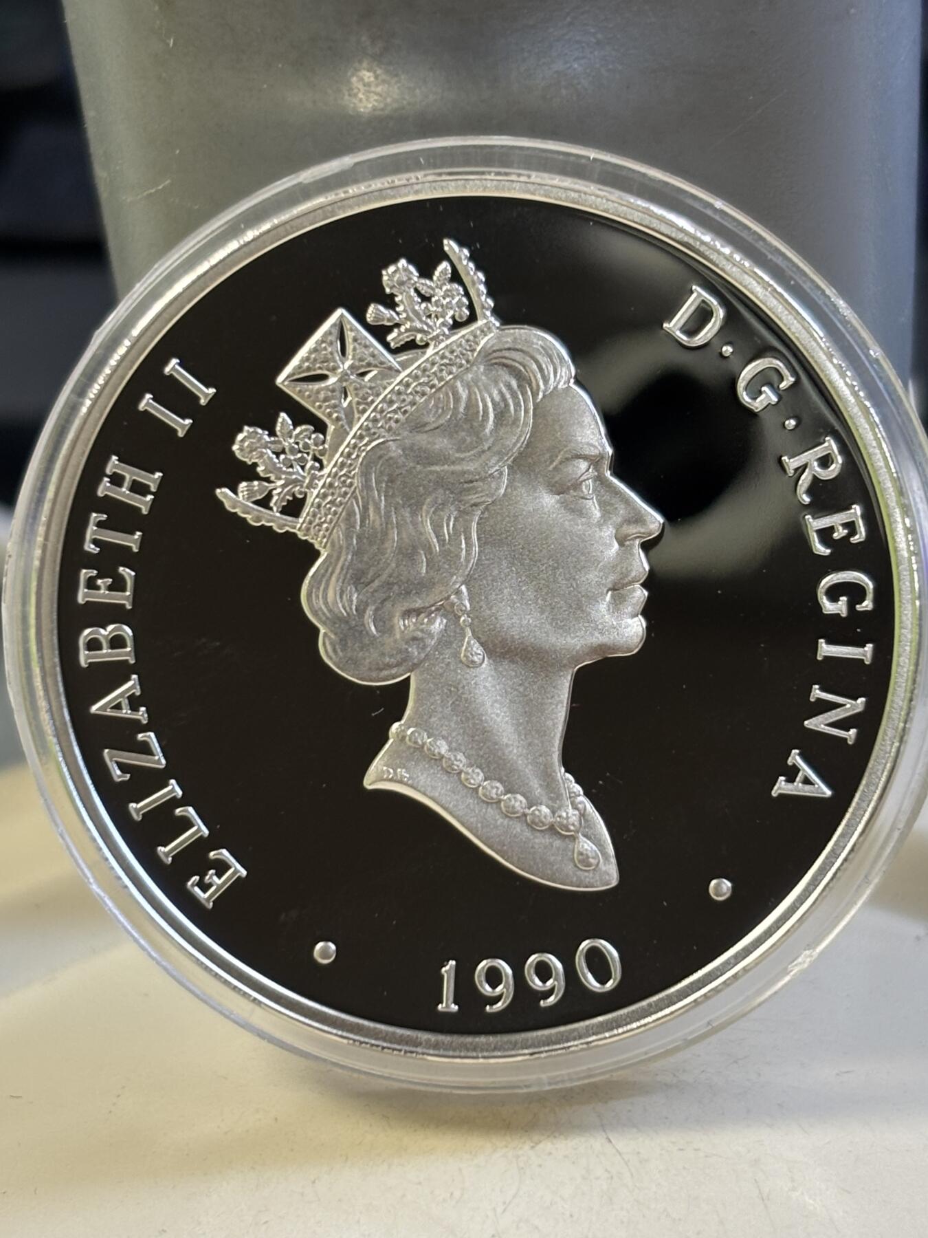 第184期拍卖 加拿大1990年飞机系列镀金1盎司纪念银币1，925银银价399➕镀金