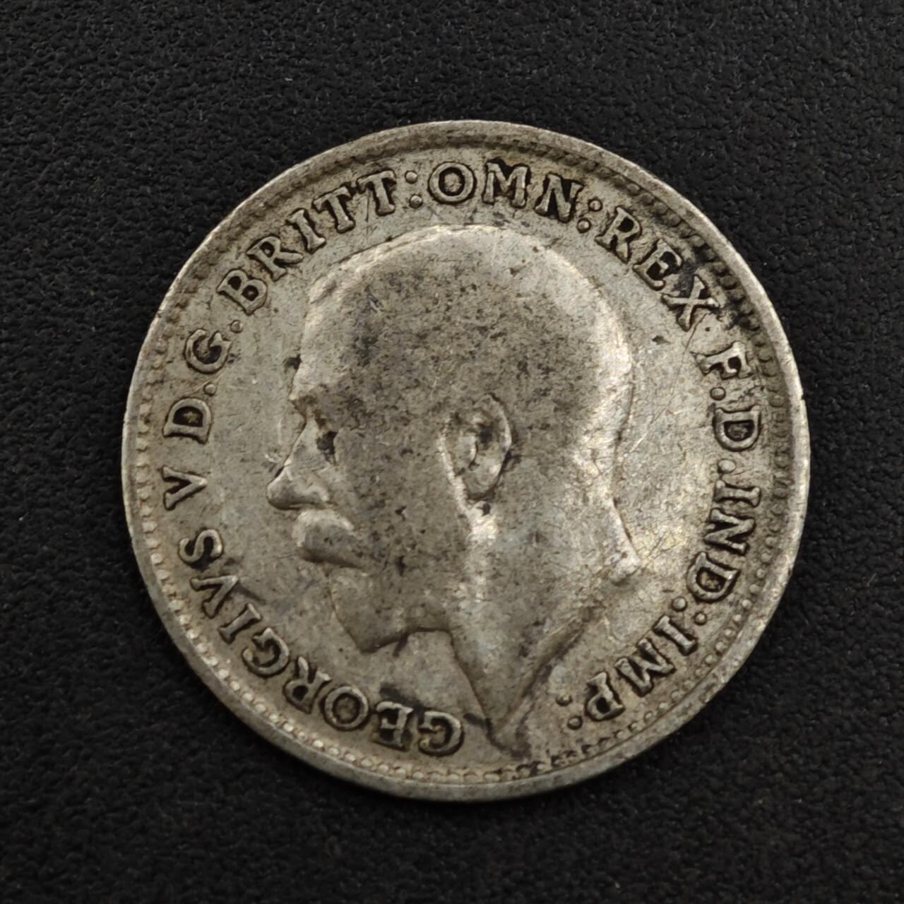 【淘币小摊】实时拍第八百一十九拍   散币场   满百包邮可预留二周 每周一统一发货   英国1919年乔治五世3便士银币