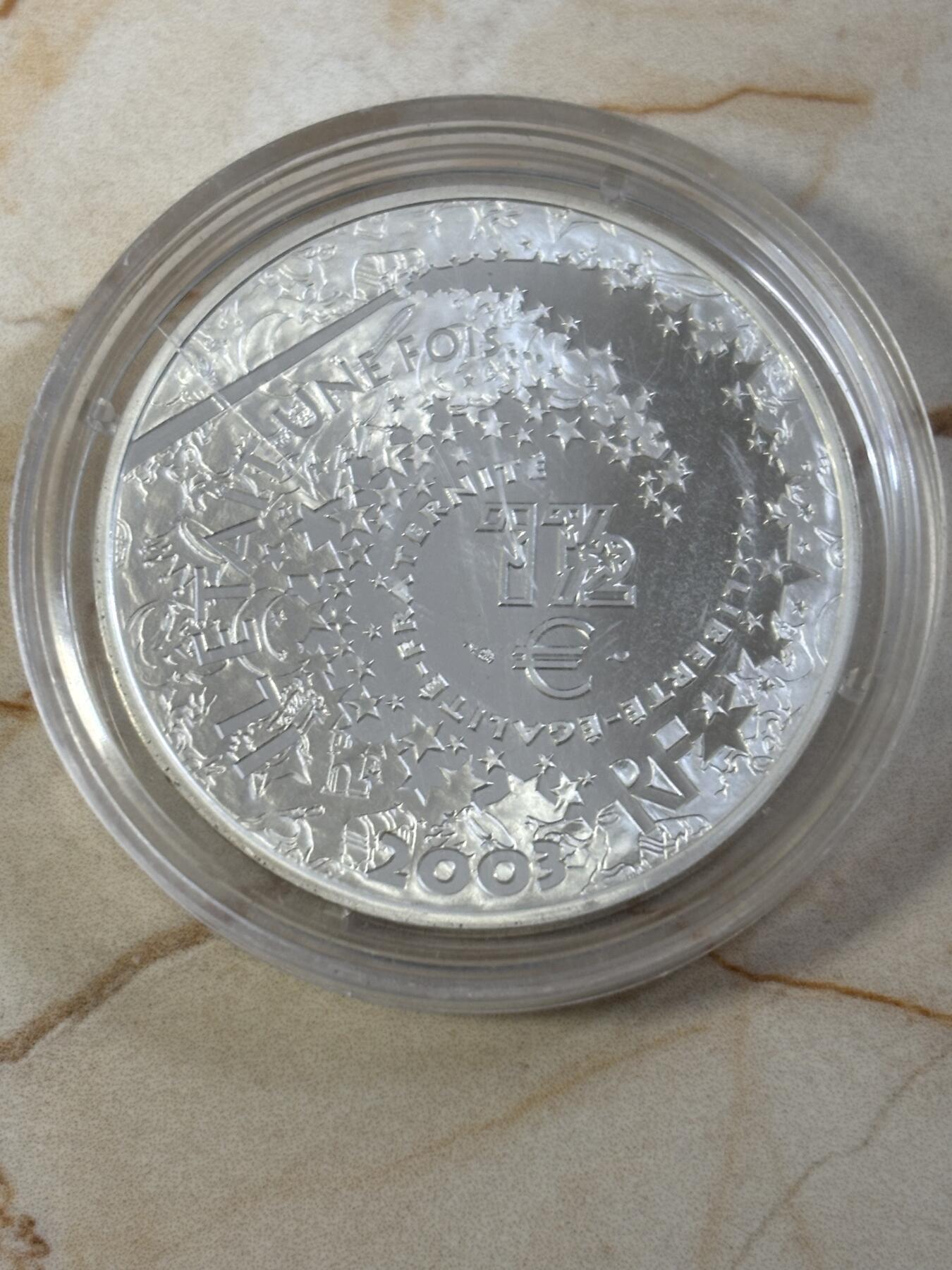 第184期拍卖 法国2003年童话系列匹诺曹彩色纪念银币1，900银，22.2克银价277