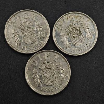 【淘币小摊】实时拍第八百一十九拍   散币场   满百包邮可预留二周 每周一统一发货   - 西班牙10比赛塔3枚