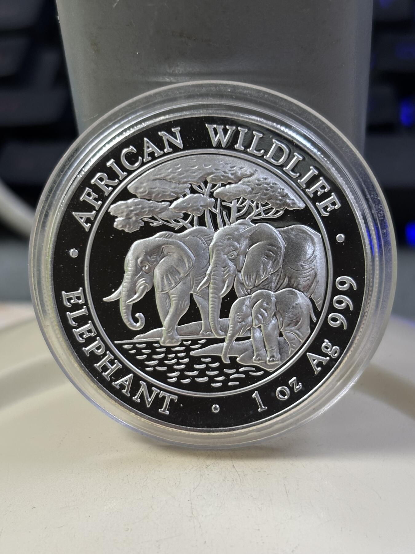 第184期拍卖 索马里2013年世界投资银币系列大象1盎司纪念银币，999银