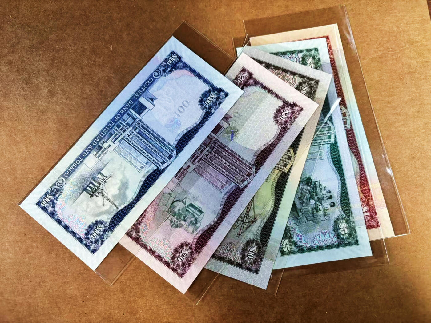 【Blue Auction】世界纸币精拍第759期——18级TOP拍卖/信誉/品质/专业/高效💫 【一组5张】特立尼达和多巴哥 1-100元 全新UNC