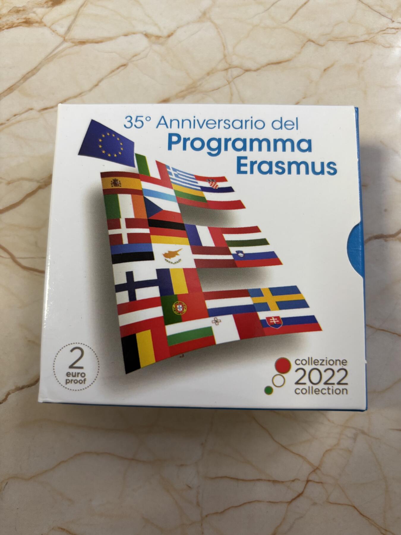 第184期拍卖 意大利2022年伊拉斯谟计划35周年精制纪念币，发行10000枚