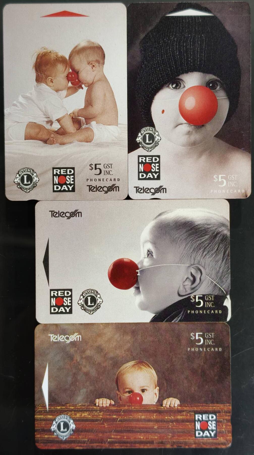 公藏第59期裸卡拍卖 新西兰GPT新卡【红鼻子婴儿】4全品好。