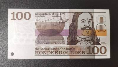 《艾美收藏》第223期-12.7周日外币畅拍 - 荷兰1970年100盾UNC无4 边缘极轻微荧光 名誉品荷兰将军 Pick#93a