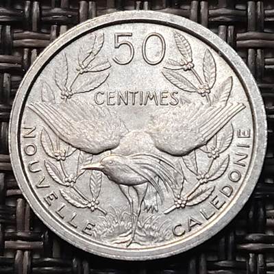 布加迪🐬～世界钱币(上海)🌾第 263 期 /  各国套币和散币 - 新克里多尼亚 1949年 50分铝币 较少见